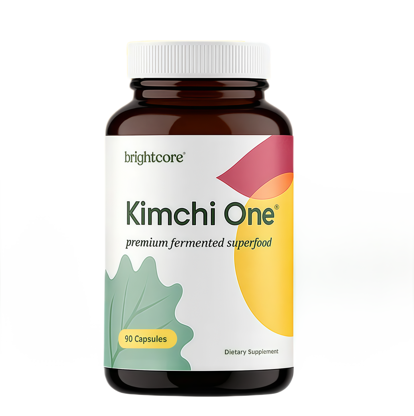 Brightcore Nutrition - Kimchi One, Kimchi Powder Capsules, Probiotics, Enzymes, & Antioxidant Supplement, Premium Gut Health Superfood for Overall Well Being, Gluten-Free, 90 Vegan Capsules