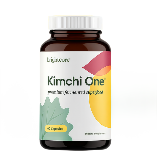Brightcore Nutrition - Kimchi One, Kimchi Powder Capsules, Probiotics, Enzymes, & Antioxidant Supplement, Premium Gut Health Superfood for Overall Well Being, Gluten-Free, 90 Vegan Capsules